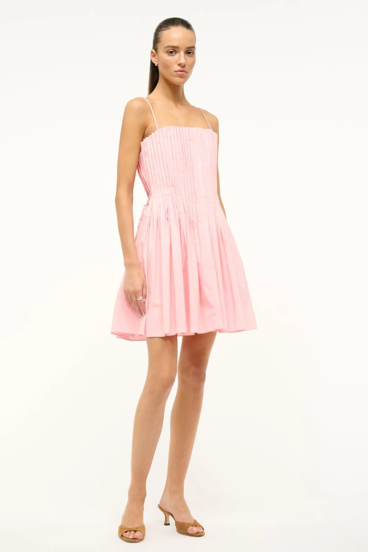Poplin Shop|Dresses<STAUD MINI BELLA DRESS PEARL PINK PEARLPINK