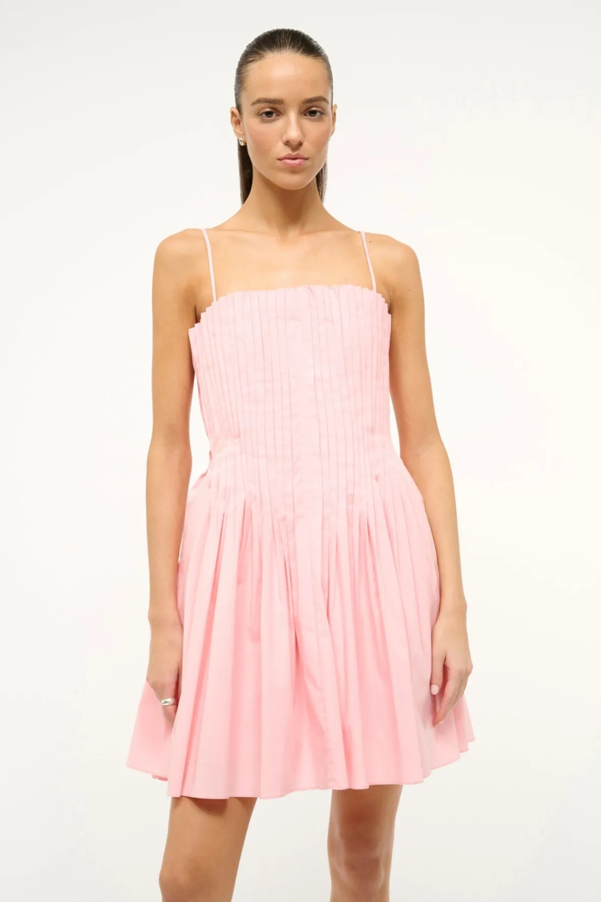 Poplin Shop|Dresses<STAUD MINI BELLA DRESS PEARL PINK PEARLPINK