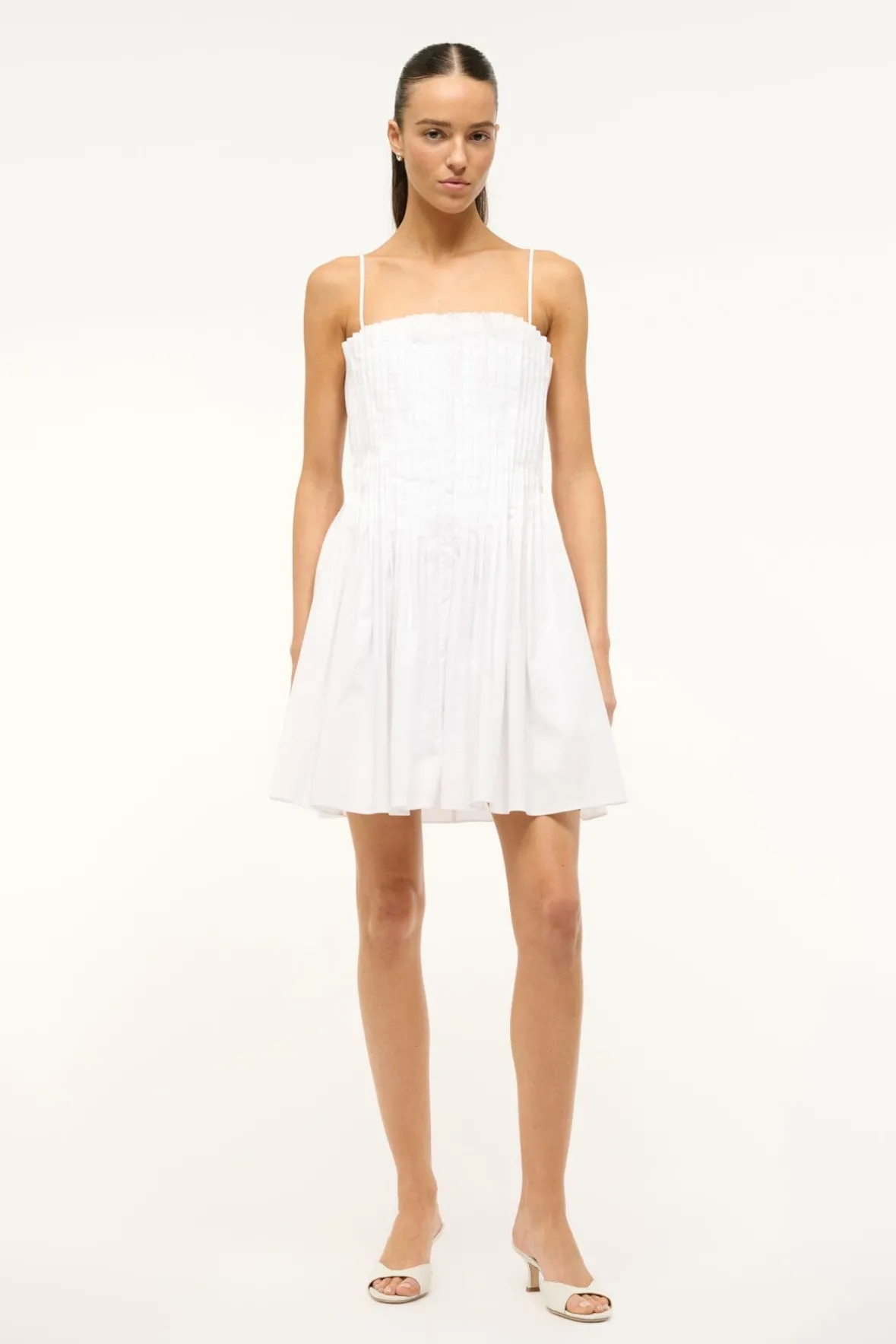 Poplin Shop|Dresses<STAUD MINI BELLA DRESS WHITE