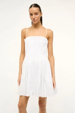 Poplin Shop|Dresses<STAUD MINI BELLA DRESS   WHITE
