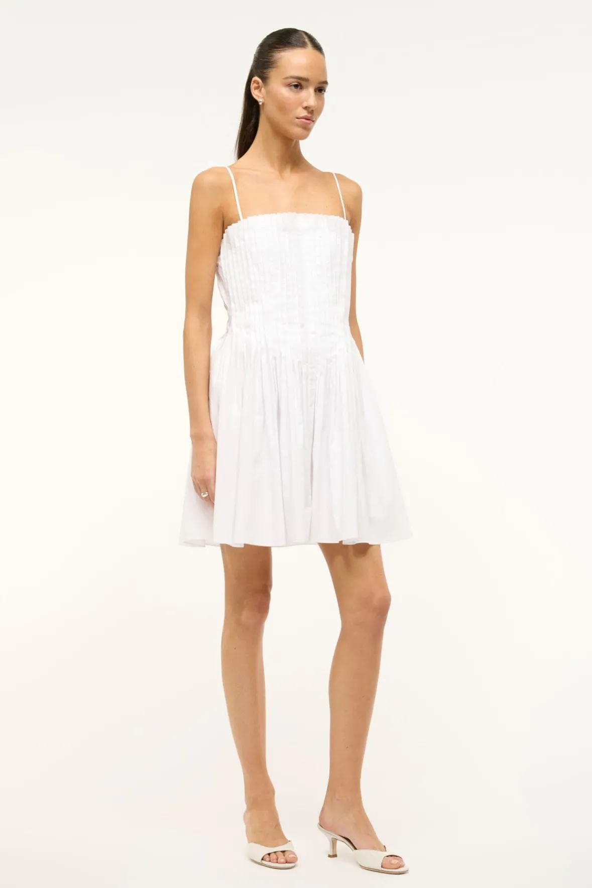 Poplin Shop|Dresses<STAUD MINI BELLA DRESS WHITE