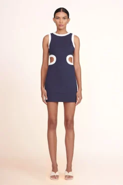 Dresses<STAUD MINI DOLCE DRESS  NAVY WHITE NAVYWHITE
