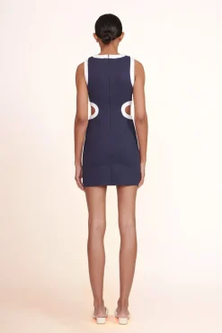 Dresses<STAUD MINI DOLCE DRESS  NAVY WHITE NAVYWHITE