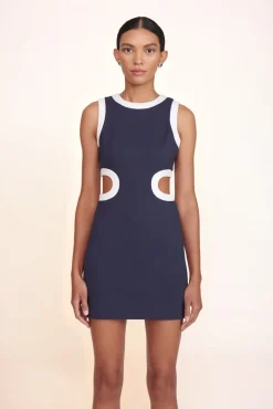 Dresses<STAUD MINI DOLCE DRESS  NAVY WHITE NAVYWHITE