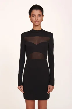 Dresses<STAUD MINI FALCON DRESS   BLACK