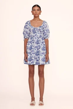 Dresses<STAUD MINI FAYE DRESS  BLUE TOILE BLUETOILE