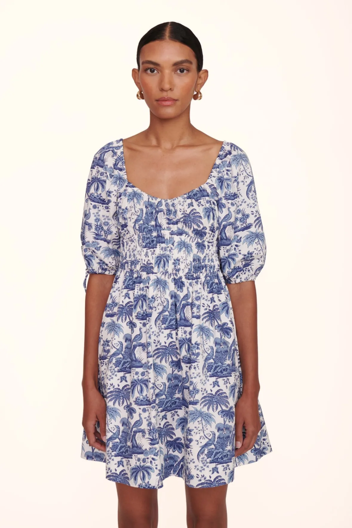 Dresses<STAUD MINI FAYE DRESS BLUE TOILE BLUETOILE