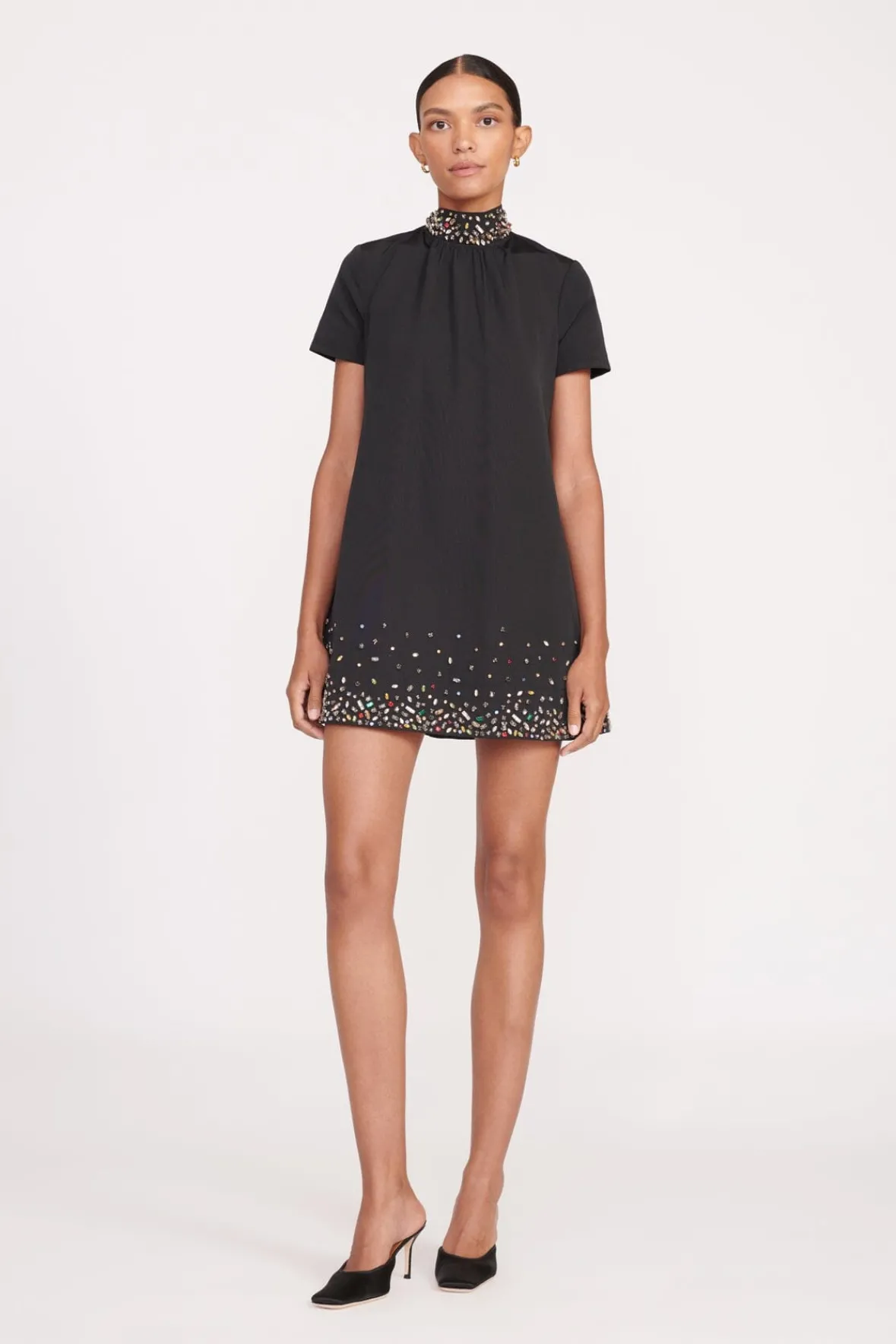 Dresses<STAUD MINI ILANA DRESS BLACK SILVER BLACKSILVER
