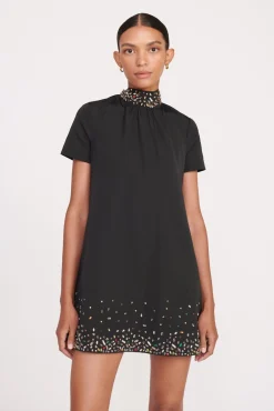 Dresses<STAUD MINI ILANA DRESS  BLACK SILVER BLACKSILVER