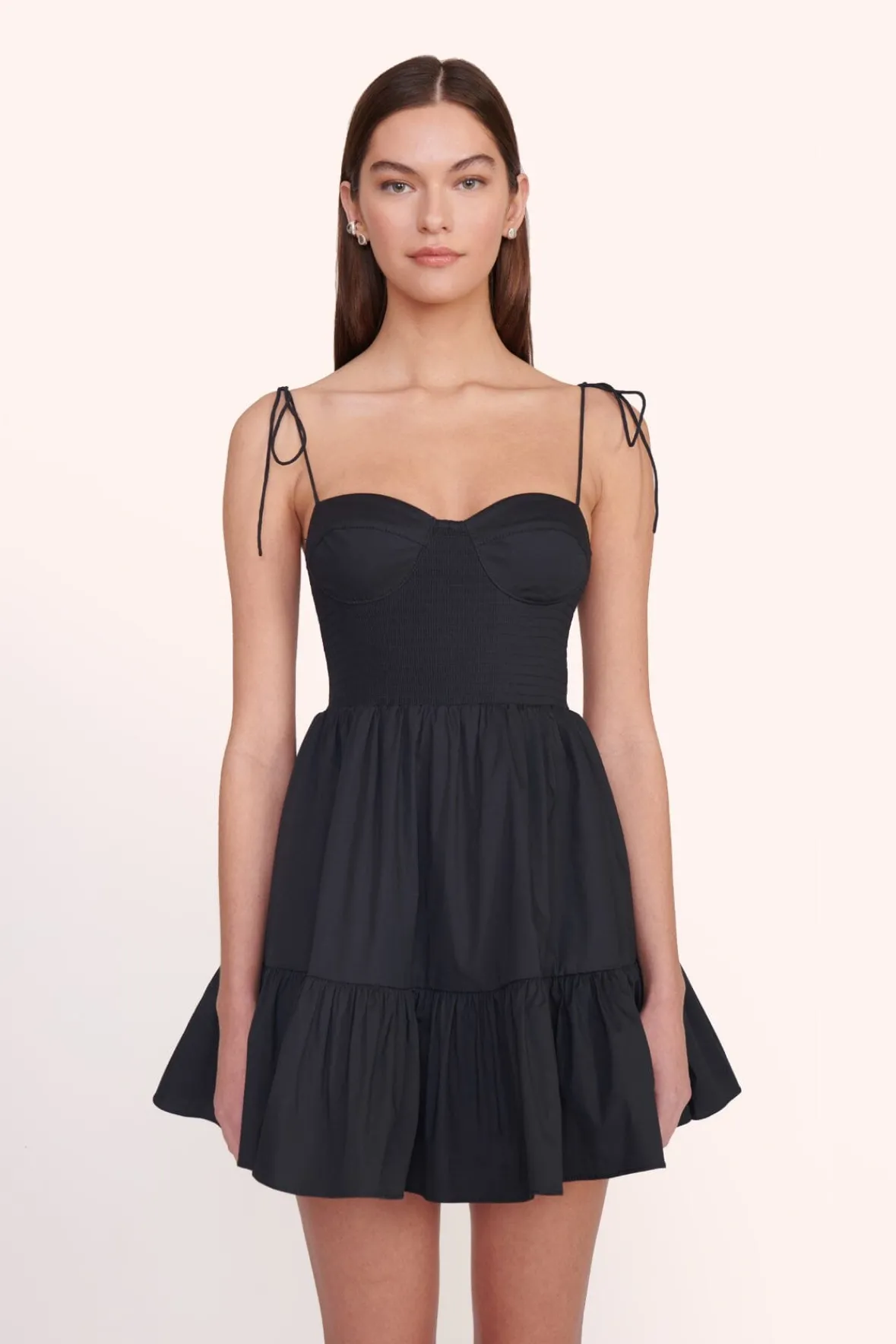 Poplin Shop|Dresses<STAUD MINI LANDRY DRESS BLACK