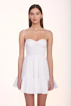 Poplin Shop|Dresses<STAUD MINI LANDRY DRESS   WHITE