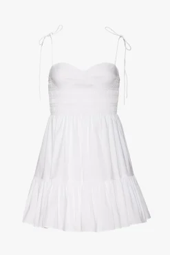 Poplin Shop|Dresses<STAUD MINI LANDRY DRESS   WHITE