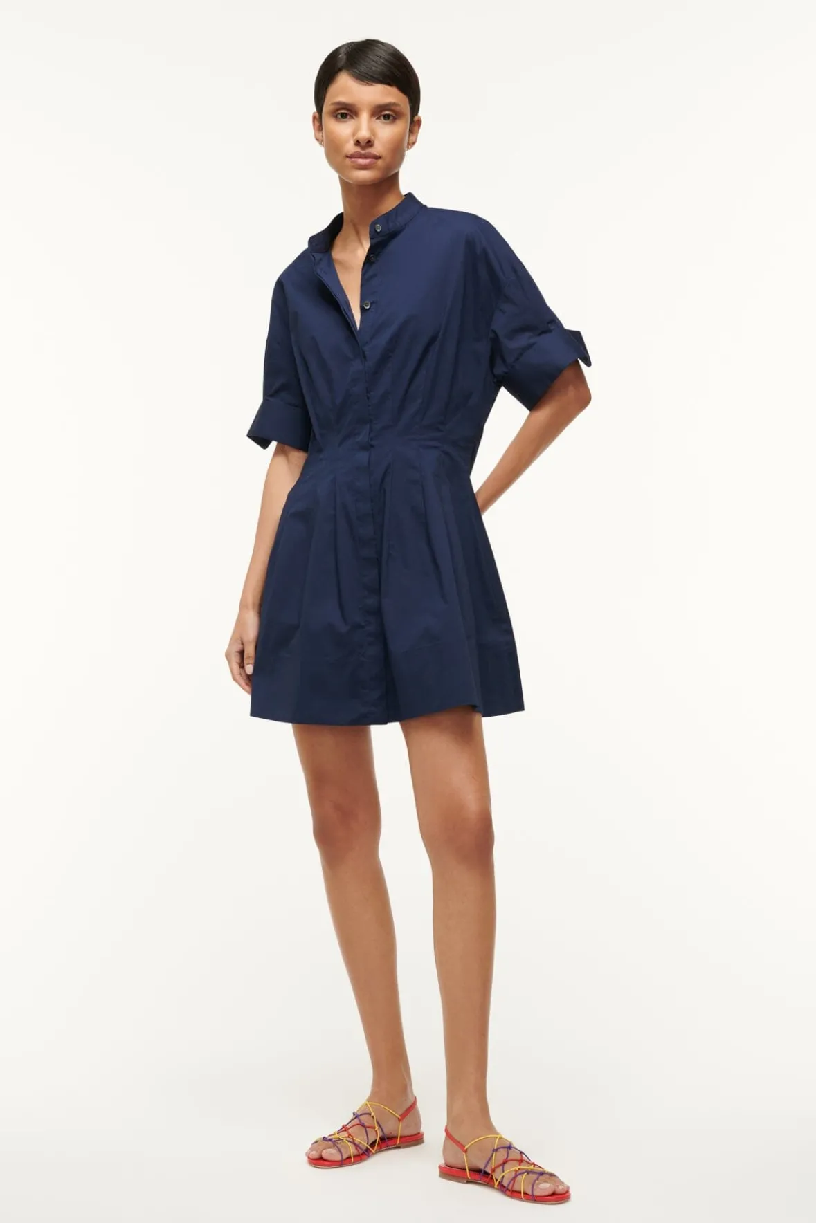 Poplin Shop|Dresses<STAUD MINI LORENZA DRESS NAVY