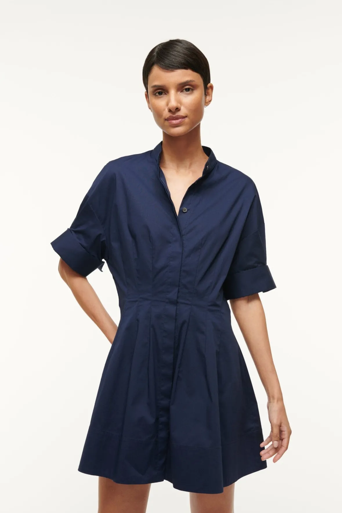 Poplin Shop|Dresses<STAUD MINI LORENZA DRESS NAVY
