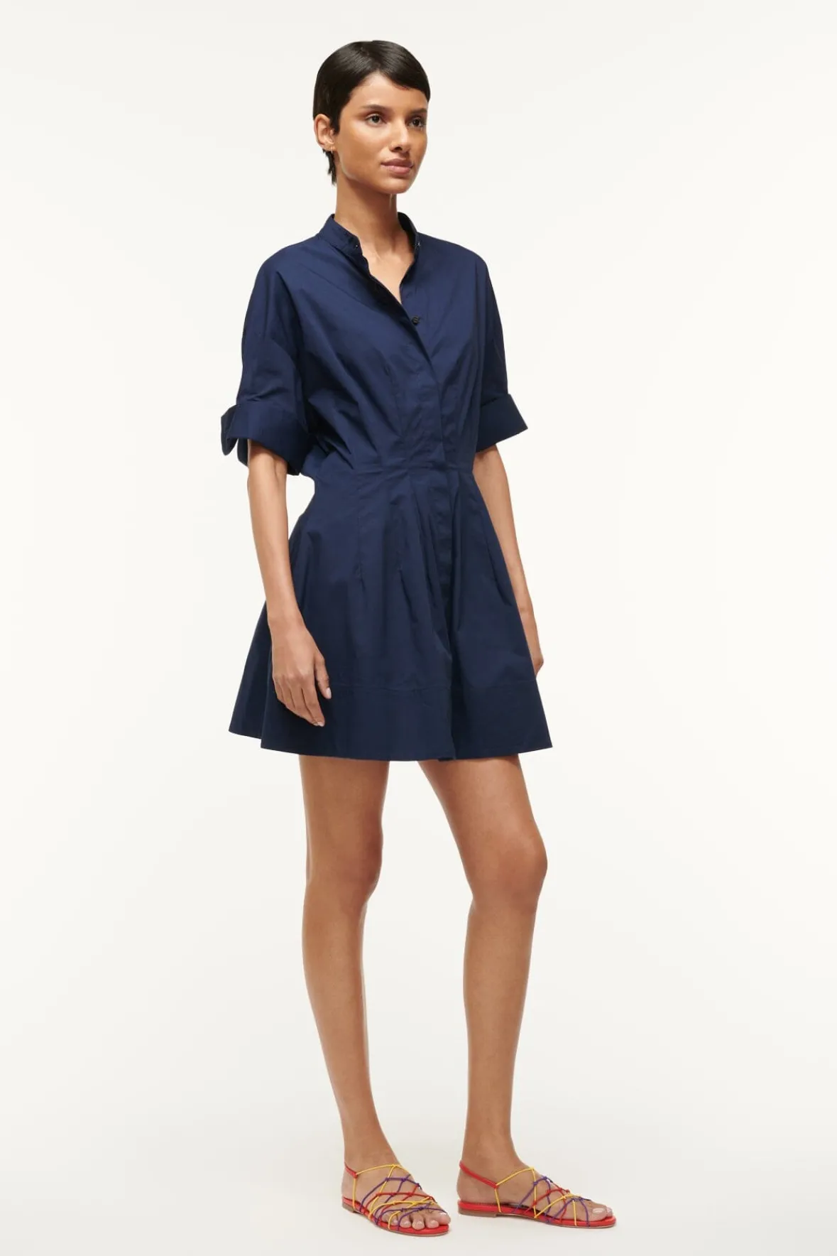 Poplin Shop|Dresses<STAUD MINI LORENZA DRESS NAVY