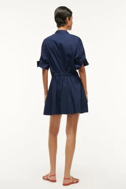 Poplin Shop|Dresses<STAUD MINI LORENZA DRESS NAVY