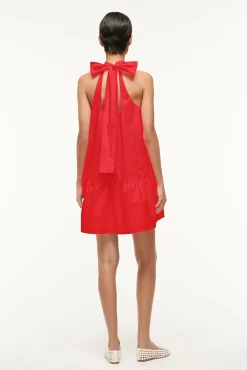 Poplin Shop|Dresses<STAUD MINI MARLOWE DRESS  RED ROSE REDROSE