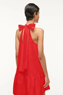 Poplin Shop|Dresses<STAUD MINI MARLOWE DRESS  RED ROSE REDROSE