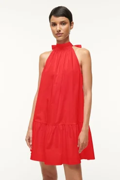 Poplin Shop|Dresses<STAUD MINI MARLOWE DRESS  RED ROSE REDROSE