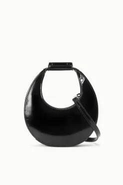 Moon<STAUD MINI MOON BAG POLISHED BLACK