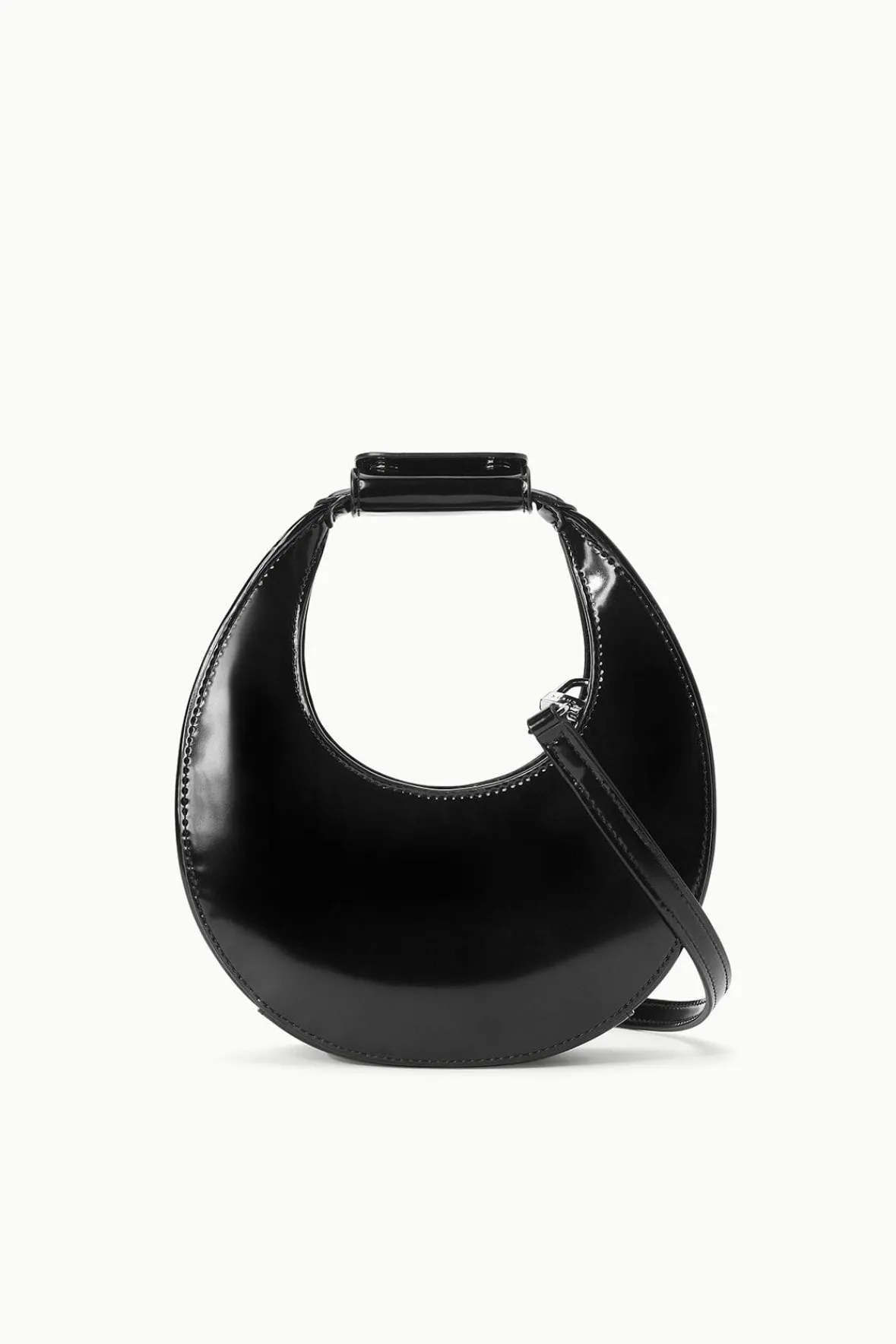 Moon<STAUD MINI MOON BAG POLISHED BLACK