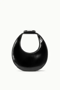 Moon<STAUD MINI MOON BAG POLISHED BLACK