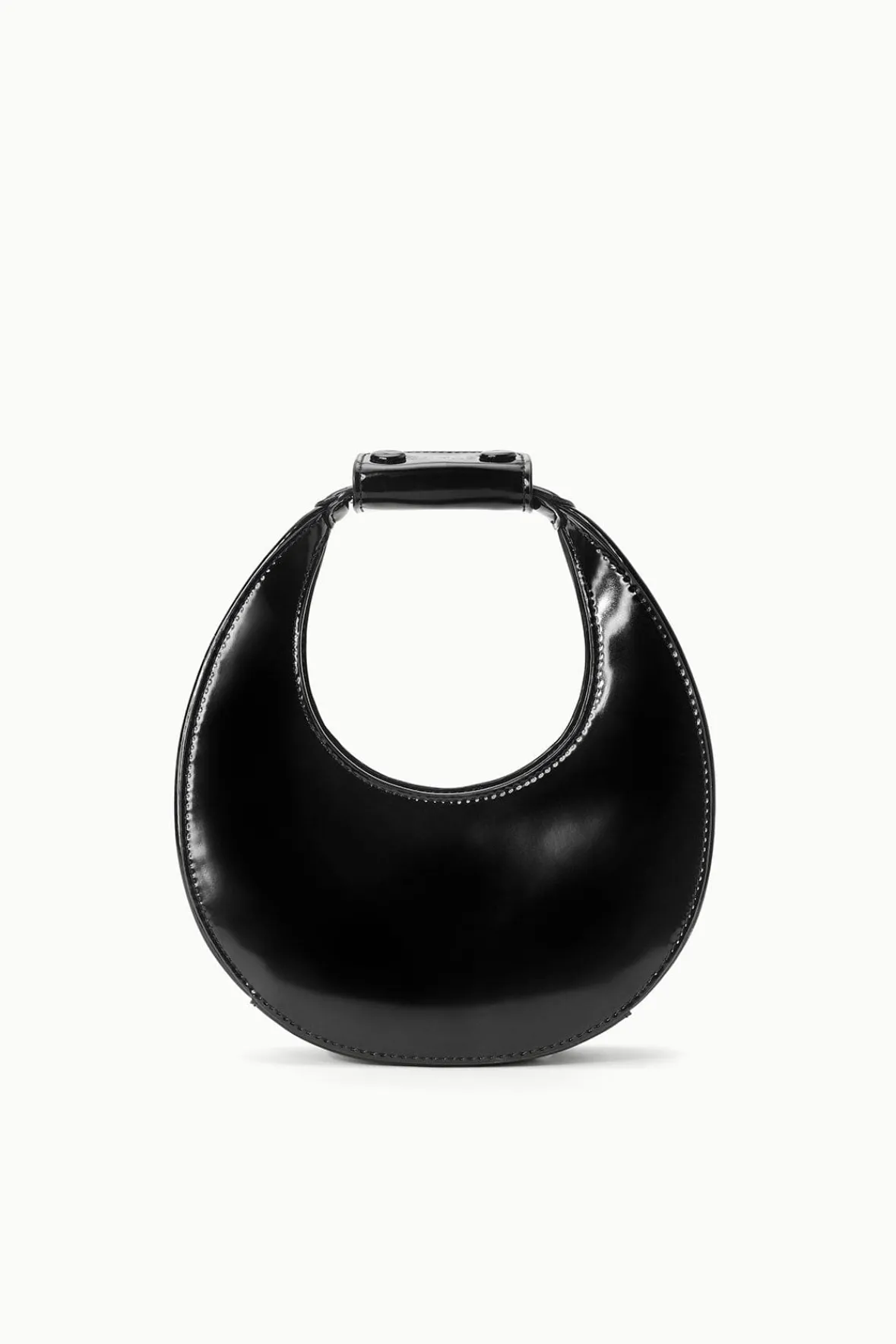 Moon<STAUD MINI MOON BAG POLISHED BLACK