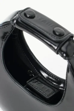 Moon<STAUD MINI MOON BAG POLISHED BLACK