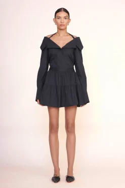 Poplin Shop<STAUD MINI SEA SKIRT   BLACK