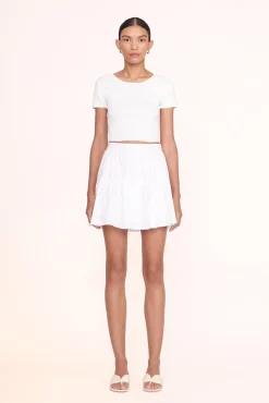 Poplin Shop<STAUD MINI SEA SKIRT   WHITE