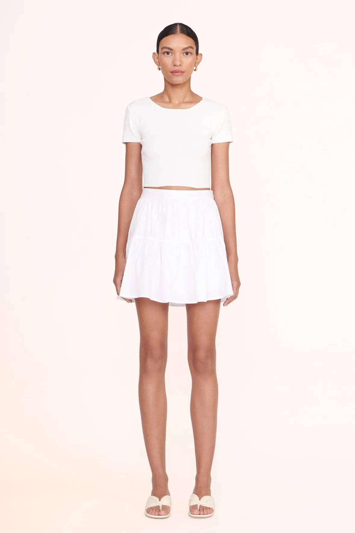 Poplin Shop<STAUD MINI SEA SKIRT WHITE