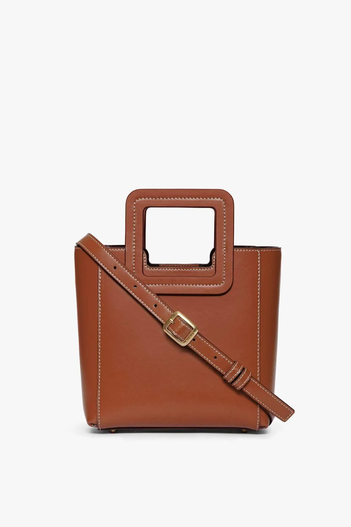 Crossbody|Totes<STAUD MINI SHIRLEY LEATHER BAG SADDLE
