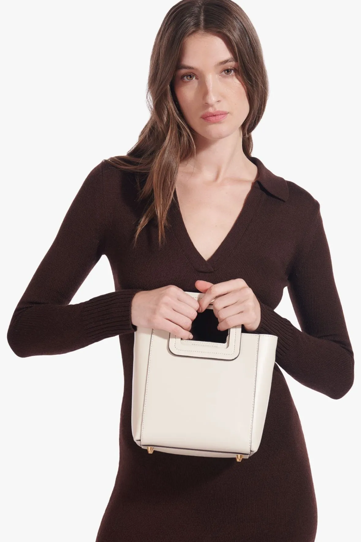Crossbody|Totes<STAUD MINI SHIRLEY LEATHER BAG CREAM