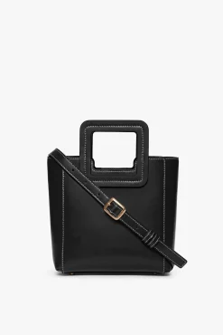 Crossbody|Totes<STAUD MINI SHIRLEY LEATHER BAG   BLACK