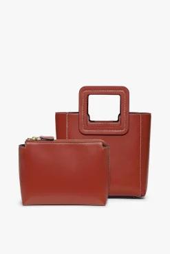 Crossbody|Totes<STAUD MINI SHIRLEY LEATHER BAG COGNAC