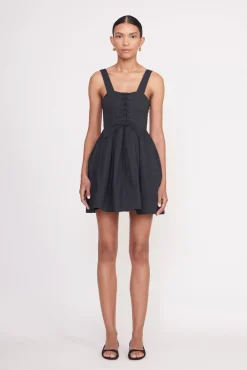 Poplin Shop<STAUD MINI SUTTON DRESS   BLACK