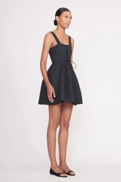 Poplin Shop<STAUD MINI SUTTON DRESS   BLACK