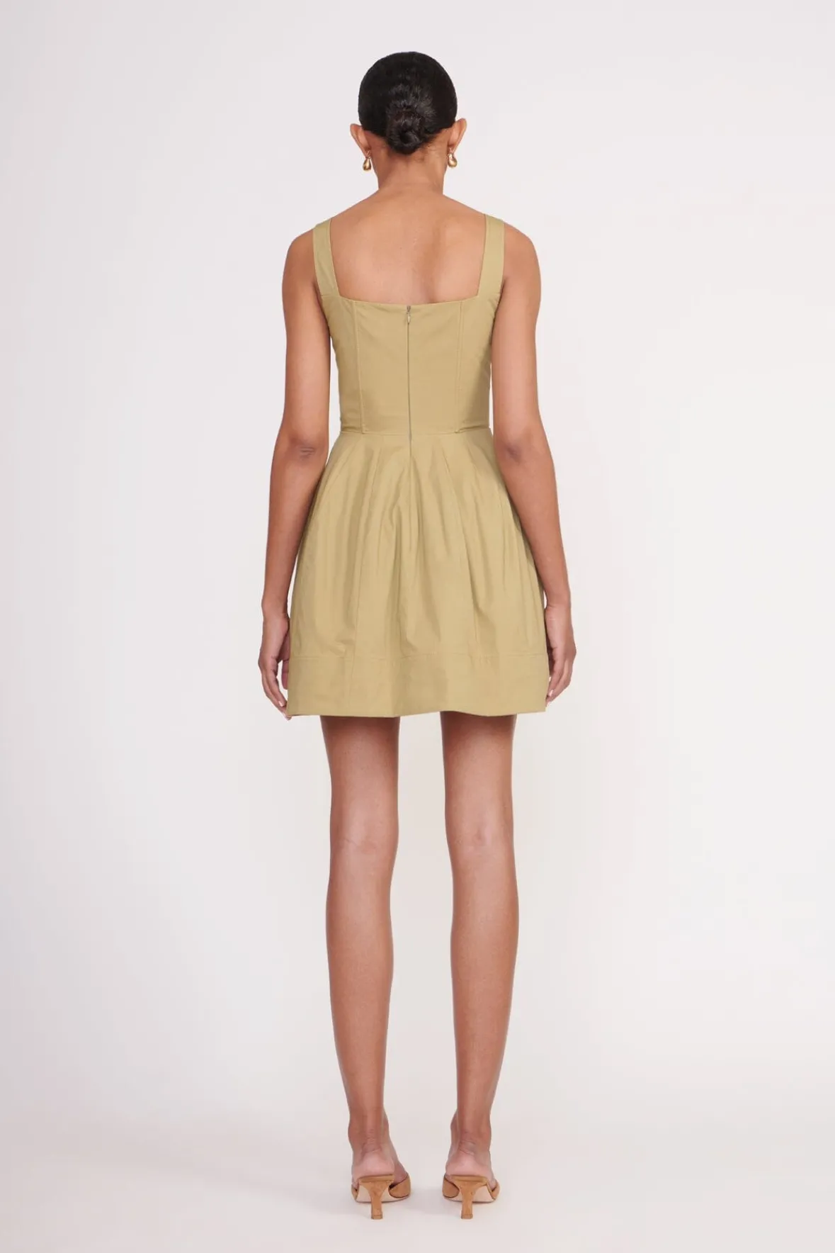 Poplin Shop<STAUD MINI SUTTON DRESS KHAKI