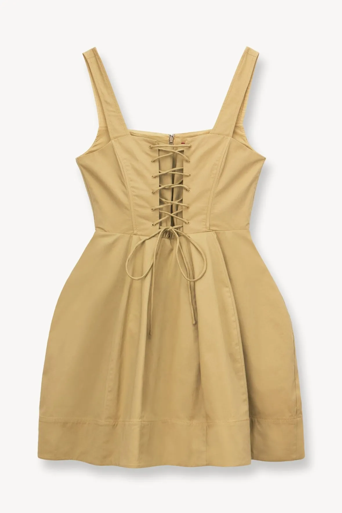 Poplin Shop<STAUD MINI SUTTON DRESS KHAKI