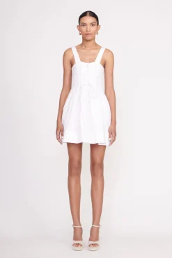 Poplin Shop<STAUD MINI SUTTON DRESS WHITE