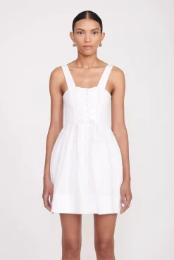 Poplin Shop<STAUD MINI SUTTON DRESS   WHITE