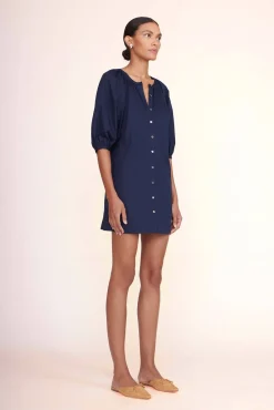 Poplin Shop|Dresses<STAUD MINI VINCENT DRESS   NAVY