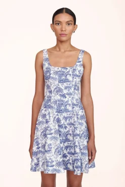 Poplin Shop|The Wells Dress<STAUD MINI WELLS DRESS BLUE TOILE BLUETOILE