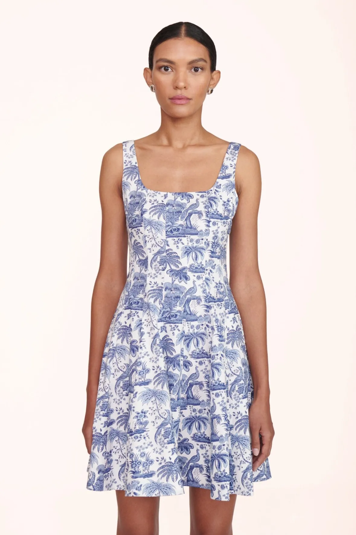 Poplin Shop|The Wells Dress<STAUD MINI WELLS DRESS BLUE TOILE BLUETOILE