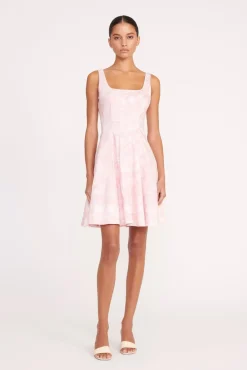 Best Sellers|Poplin Shop<STAUD MINI WELLS DRESS  CHERRY BLOSSOM IVORY TOILE CHERRYBLOSSOMIVORYTOILE