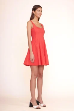 Poplin Shop<STAUD MINI WELLS DRESS   HIBISCUS