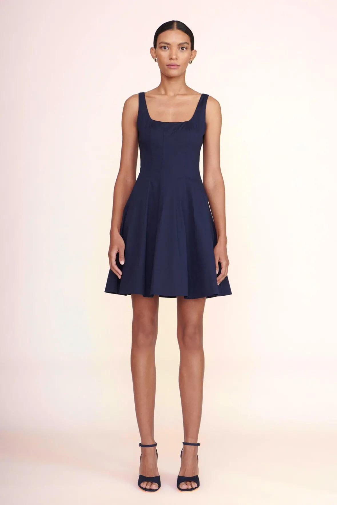 Best Sellers|Poplin Shop<STAUD MINI WELLS DRESS NAVY
