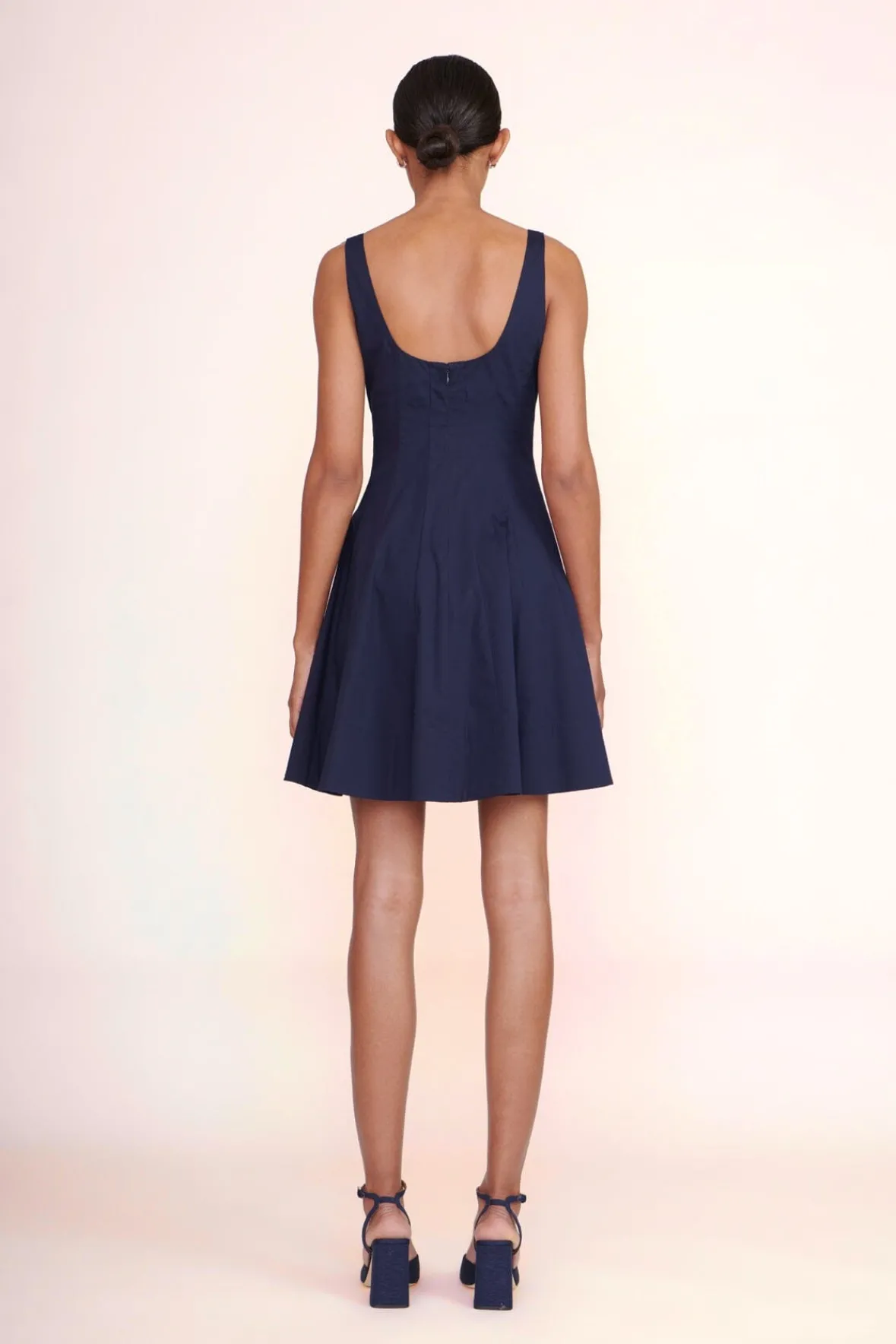 Best Sellers|Poplin Shop<STAUD MINI WELLS DRESS NAVY