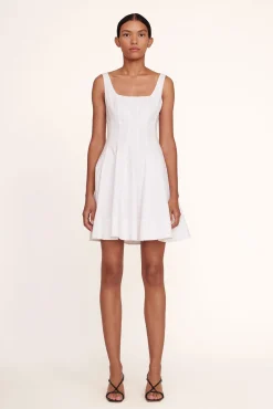 Best Sellers|Poplin Shop<STAUD MINI WELLS DRESS   WHITE