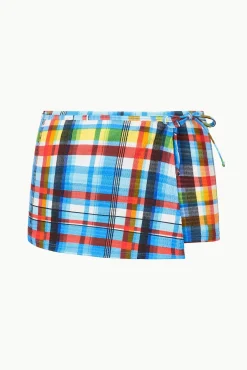 Bikinis<STAUD MIRA SWIM SKIRT  MADRAS PLAID MADRASPLAID